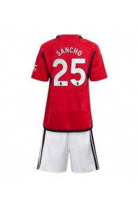 Manchester United Jadon Sancho #25 Babyklær Hjemme Fotballdrakt til barn 2023-24 Korte ermer (+ Korte bukser)